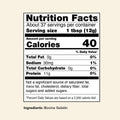 Great Lakes Wellness Grass-Fed Beef Gelatin – näringsdeklaration (US-etikett)
