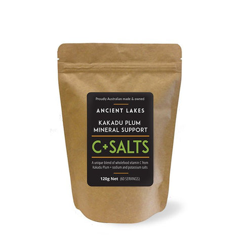 Ancient Lakes C+Salts Kakadu Plum Mineral Support Powder 120g - Naturshopen.se
