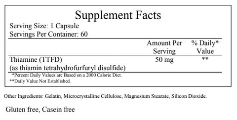 Ecological Formulas Allithiamine Vitamin B1 50 Mg 60 Capsules