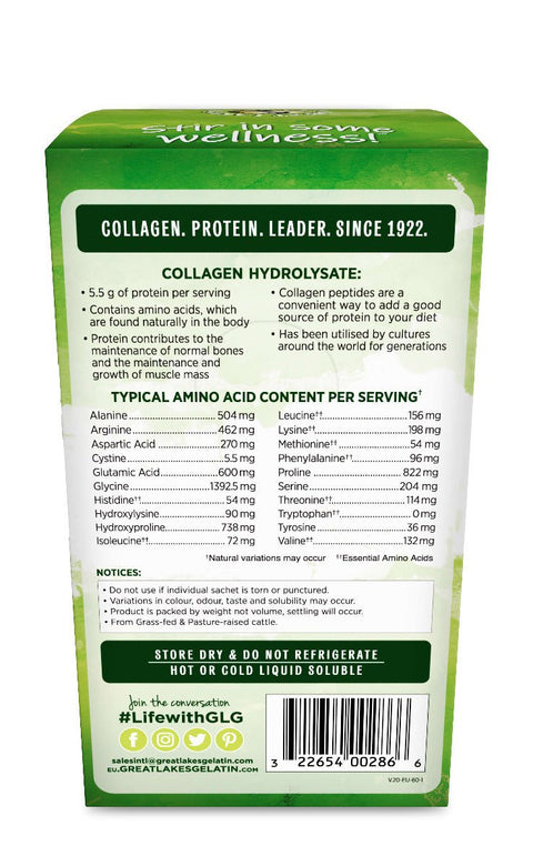 Great Lakes Wellness - Collagen Hydrolysate Sticks (10 pack) - Naturshopen.se