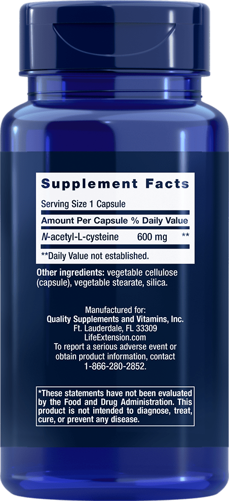 Life Extension N - Acetyl - L - Cysteine (NAC) - Naturshopen.se